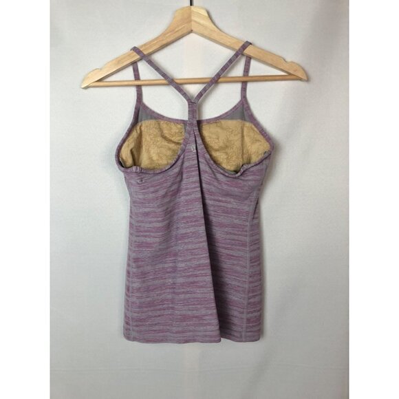Lululemon Power Y Muted Mauve Stripes Galore Athletic Tank Top 6 - Picture 3 of 9